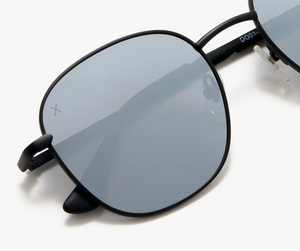 Avalon Matte Black Grey Mirror Sunglasses