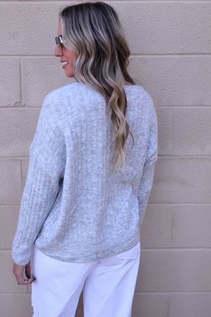 Silver Strand Wide Neck Ribbed Soft Sweater