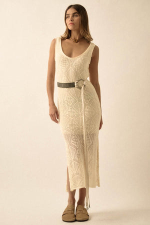 Bermuda Dunes Open Crochet Maxi Dress