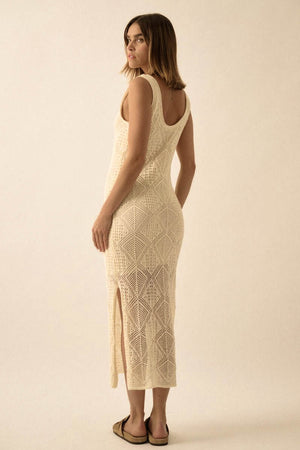 Bermuda Dunes Open Crochet Maxi Dress