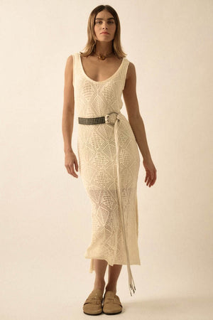 Bermuda Dunes Open Crochet Maxi Dress