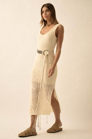 Bermuda Dunes Open Crochet Maxi Dress