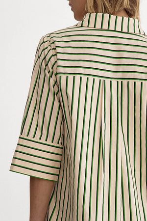 Cape Cod Striped Flare Shirt Dress