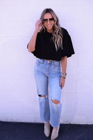 Wholehearted Flutter Sleeve Crop Top