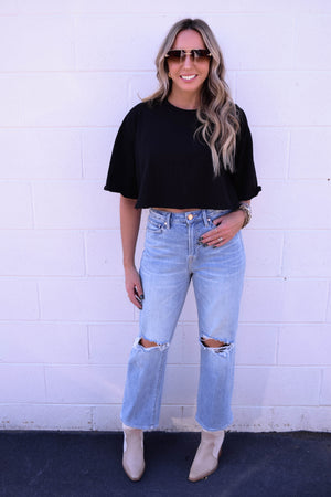 Wholehearted Flutter Sleeve Crop Top