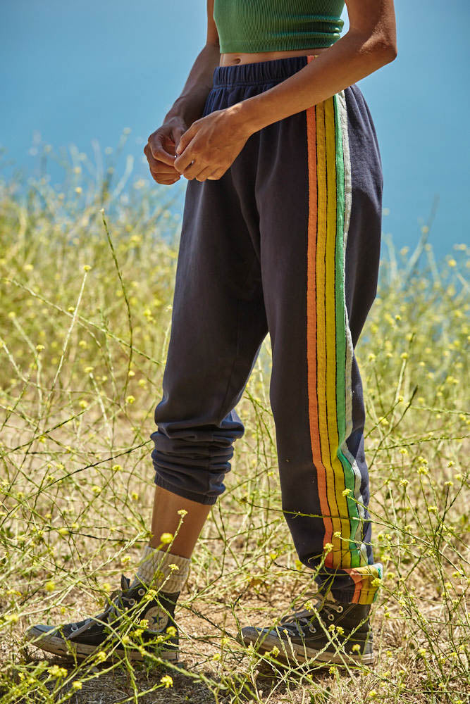 Rainbow stripe outlet track pants