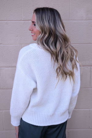 Crystal Springs V-Neck Puff Sleeve Sweater