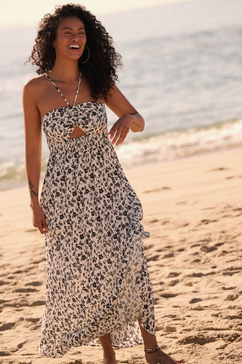 Gold Coast Floral Cutout Maxi Dress - Makaila James