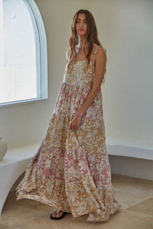 Golden Hour Floral Print Maxi Dress
