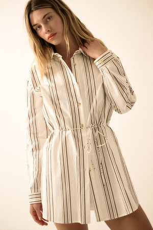 Good Times Striped Shirtdress Romper