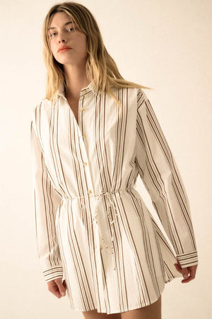 Good Times Striped Shirtdress Romper