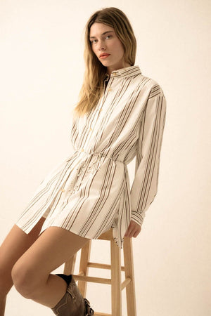 Good Times Striped Shirtdress Romper