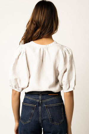 Indio Hills Striped Puff Sleeve Top