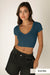 Isabella Seamless V-Neck Crop Tee