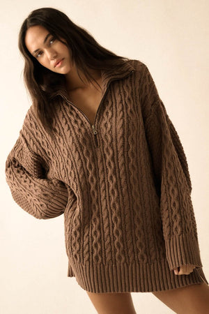 Macchiato Cabled Sweater Dress