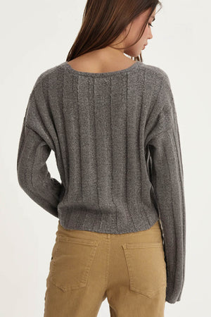 Natural Instinct Ribbed V-Neck Sweater