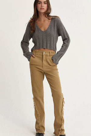 Natural Instinct Ribbed V-Neck Sweater