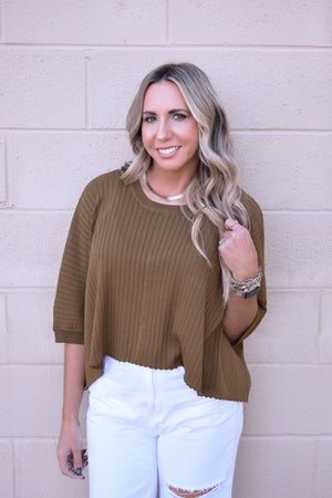 Off The Grid Ribbed Sweater Top