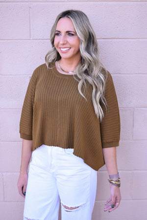 Off The Grid Ribbed Sweater Top