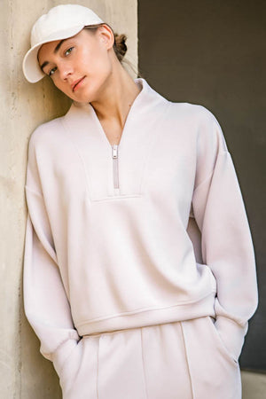 Silksoft Scuba V-Neck Half Zip Pullover