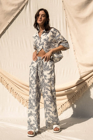 Sky Valley Tropical Print Top and Pants Set