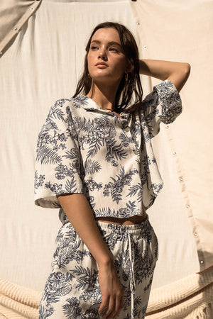 Sky Valley Tropical Print Top and Pants Set