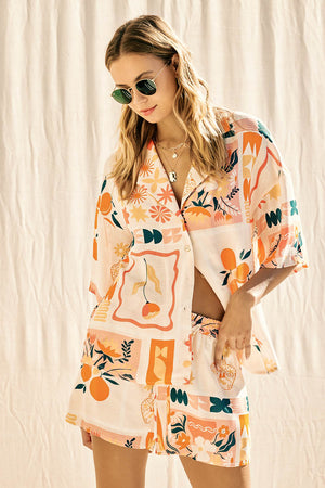 Sunshine State Printed Top and Shorts Set