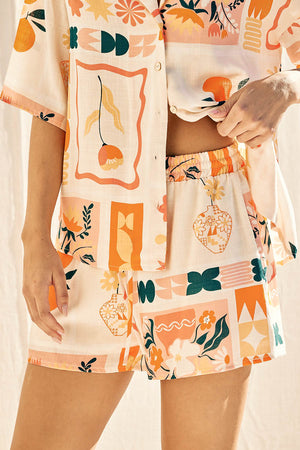 Sunshine State Printed Top and Shorts Set