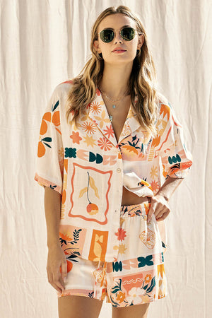 Sunshine State Printed Top and Shorts Set