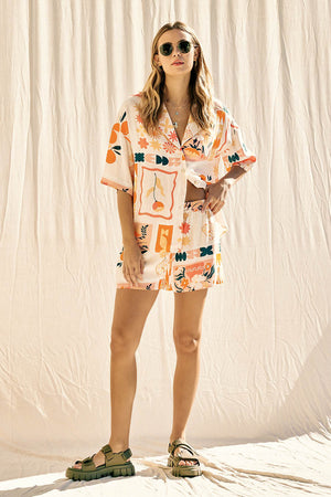 Sunshine State Printed Top and Shorts Set