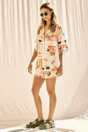 Sunshine State Printed Top and Shorts Set