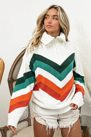 Tipton Falls Varsity Stripes Pullover Sweater