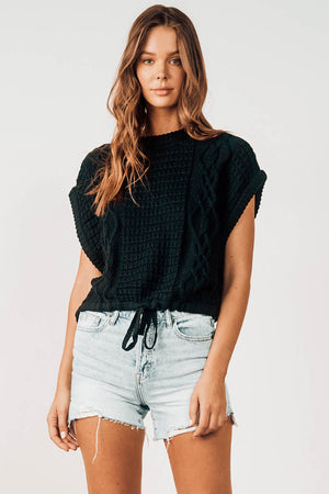 Amber Knit Short Sleeve Sweater Top