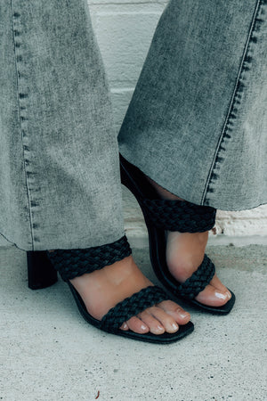 Asti Braided Leather Strappy Heels