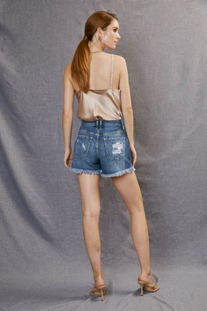 Catching Feelings Button Fly Denim Shorts