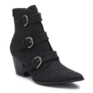 Charmer Black Buckle Ankle Boot