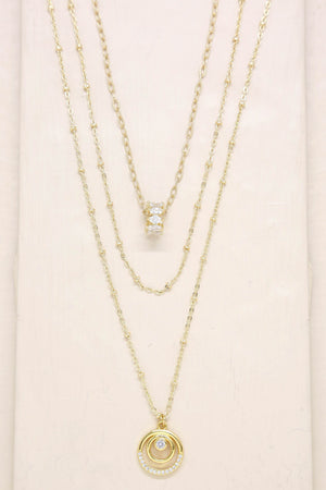 Circles of Crystal Layered Necklace Set