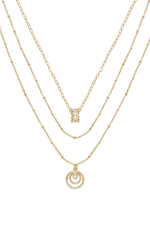 Circles of Crystal Layered Necklace Set