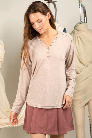 Claire Ultra Soft Long Sleeve Henley