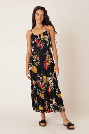 Johanna Tropical Floral Belted Maxi Dress