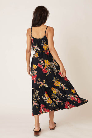Johanna Tropical Floral Belted Maxi Dress