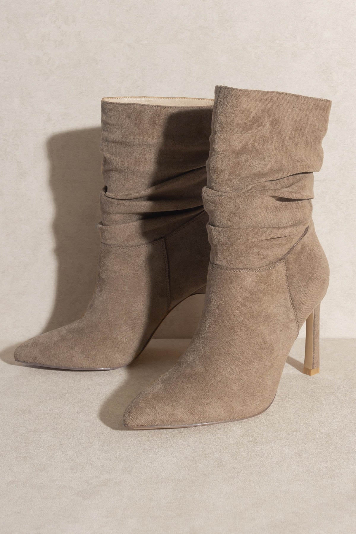 Grey scrunch boots best sale