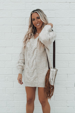 Kate Chunky Knit Cable Tunic Sweater
