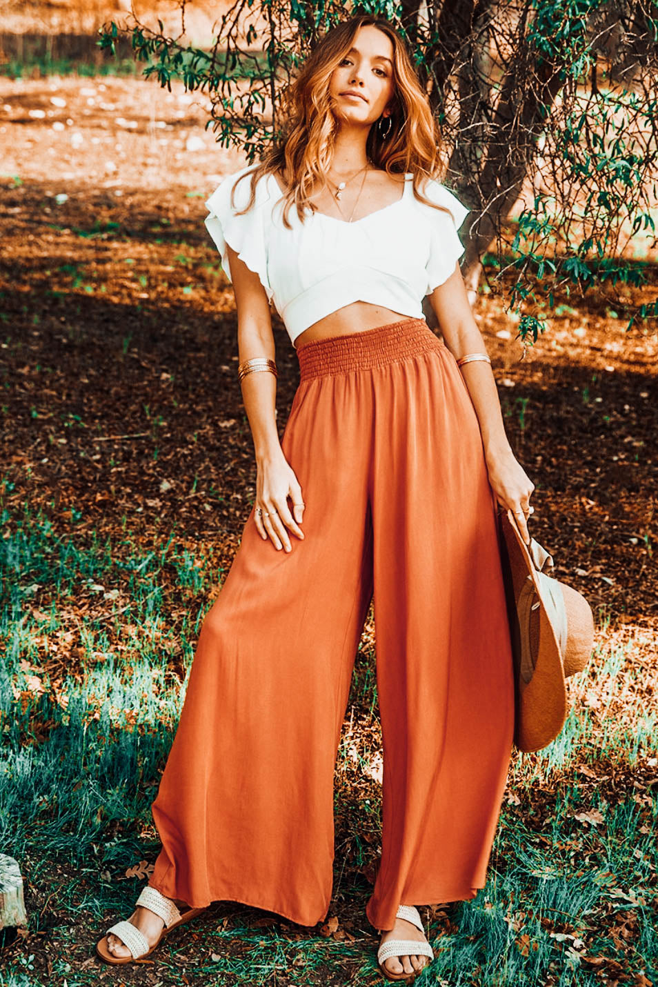 Mission Hills Ruffle Sleeve Crop Top