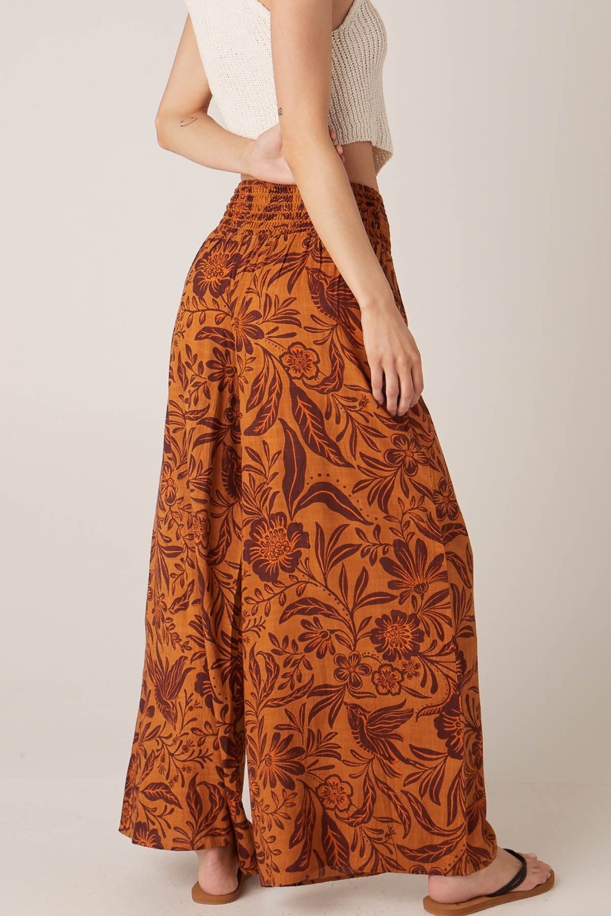 Palo Alto Earthy Floral Wide Leg Pants