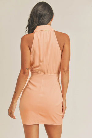 Pretty as a Peach Sleeveless Shirt Dress