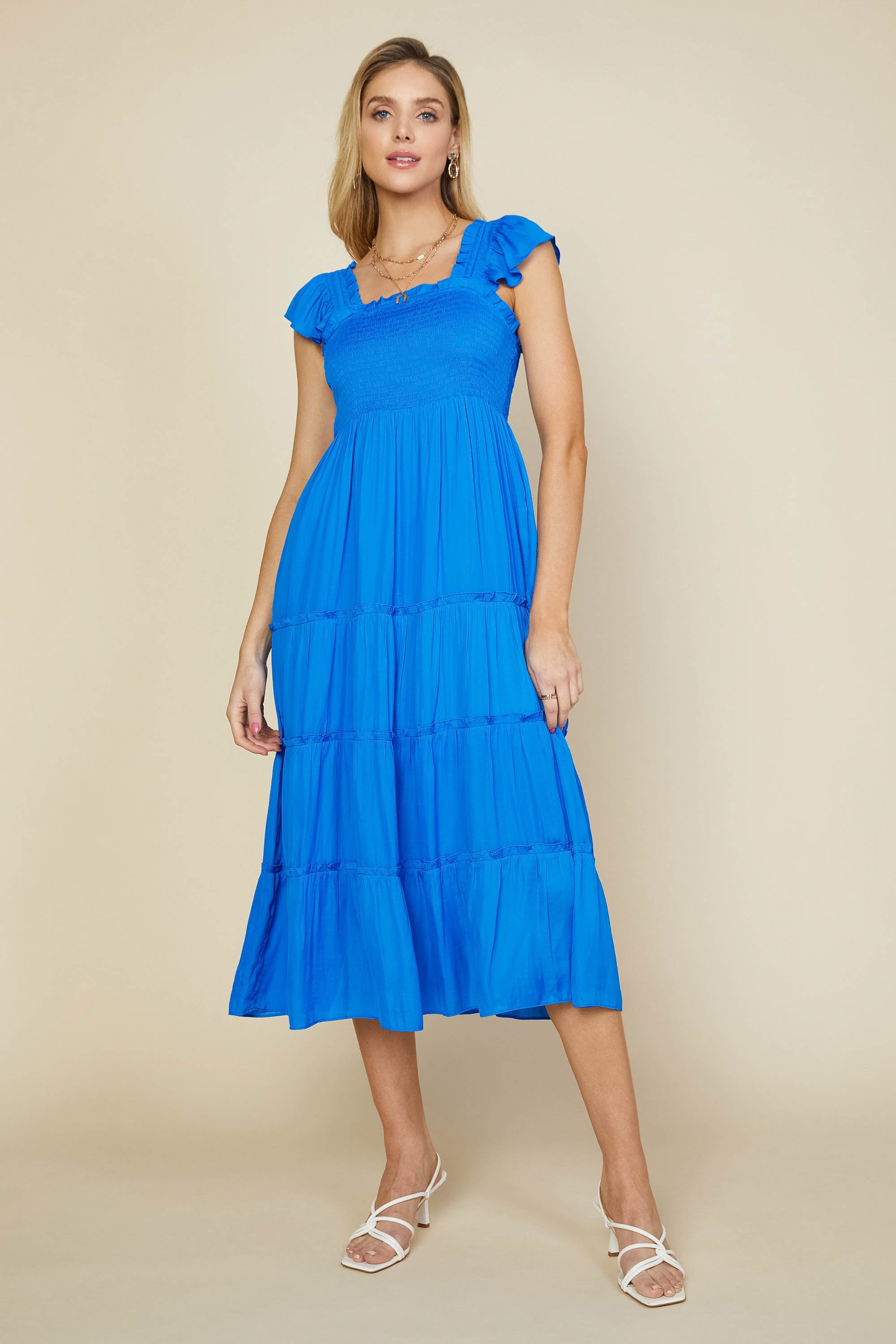 Royal Belle Tiered Midi Dress