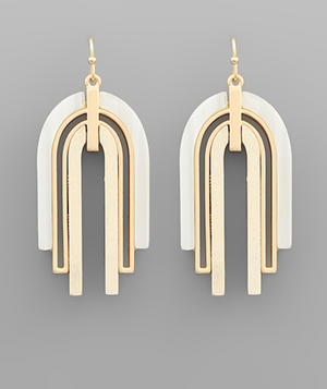 Wood + Acrylic Arch Earrings