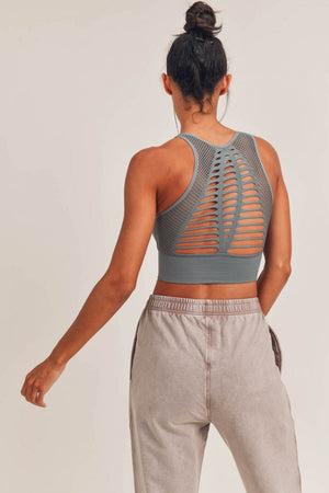 Sea Kelp Laser Cut Sports Bra