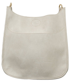 Soft Vegan Leather Classic Size Messenger Bag - Cream